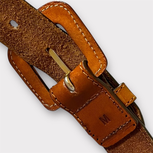 Cognac Leather Belt With Starburst Embroidery Detail | Women’s Size M - Picture 8 of 14